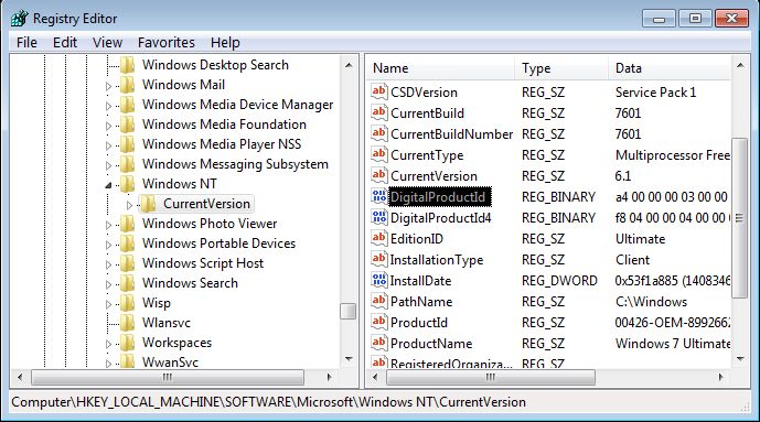 Retrieve Windows Product Key using VBScript